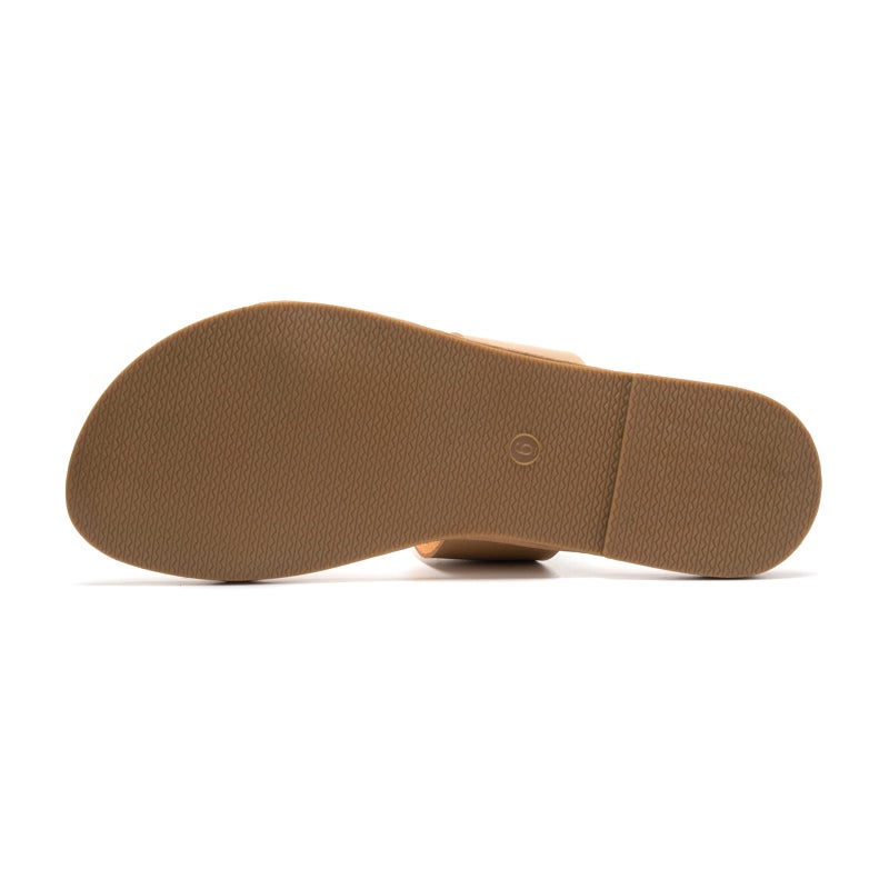 LM Women's Braided Slide Sandals Open Toe Two Strap Slip On Flat Sandals Casual Summer Shoes (8, Gold) - Image 4